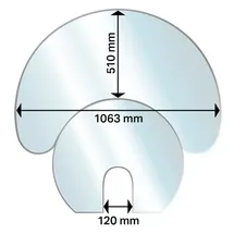 ADURO Glasbodenplatte Halbmond 53119 transparent