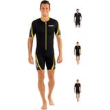 Cressi Playa Man Shorty Wetsuit – Kurzer Neoprenanzug 2.5mm aus Hochelastischem für Herren, Schwarz/Gelb, XXXXL