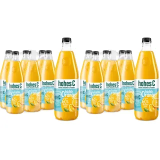 hohes C leichte Orange (6 x 1l), 60% Saft, Orangensaft, Vitamin C, ohne Zuckerzusatz laut Gesetz, vegan (Packung mit 2)