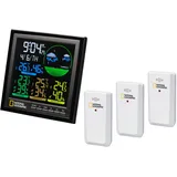 National Geographic 9070700 - Wetterstation Funk VA Farb, 4 Messbereiche für innen und außen, schwarz