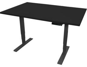 STIER Elektrisch höhenverstellbarer Schreibtisch THA 140x80cm schwarz/schwarz