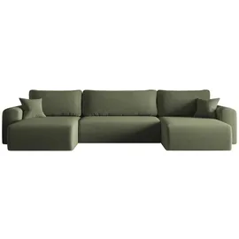 Kaiser Ecksofa mit schlaffunktion und bettkasten, Sofa U-form, Couch U-form CAPRI Poso Hellgrün - Grün