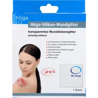 Höga-Pharm G.Höcherl Höga-Silikon-Wundgitter 10x10xm eins.haftend trans