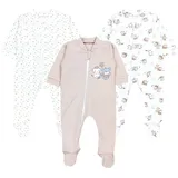 TupTam Unisex Schlafstrampler 3er Pack Baumwolle mit Fuß Jungen, Gr. 80 - 80