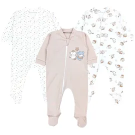 TupTam Unisex Schlafstrampler 3er Pack Baumwolle mit Fuß Jungen, Gr. 80 - 80