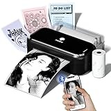 Phomemo M03 Tragbarer Fotodrucker - Handy Thermodrucker, Druckgröße 53 & 80mm, Kompatibel mit iOS und Android, Schwarzweiß Fotodrucker für die Arbeit, Studiennotiz, Organisation, Planer - Schwarz