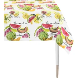 Tischdecke APELT "7187 SUMMER GARDEN, Sommerdeko, Sommer", bunt (weiß, gelb, grün, bunt), B:150cm L:250cm, Baumwolle, Tischdecken, Digitaldruck