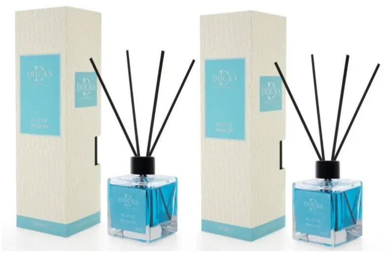 2er Set DOCKS Raumduft Set 110ml Diffuser mit Duftstäbchen – Lufterfrischer Duft Blaues Eis