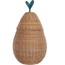 Aufbewahrungskorb Rattan naturfarben Birnenform 77 cm VAGSOY