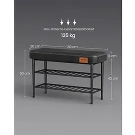 VASAGLE Sitzbank LSB054B01 schwarz Kunstleder 80,0 cm