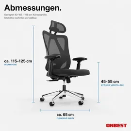 onbest Bürostuhl PREMIUM Kunststoff Schwarz