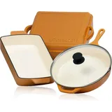 Mahlzeit Topf-Set 3-tlg. Gusseisen Set + 3,8 Liter + 10,8 Liter