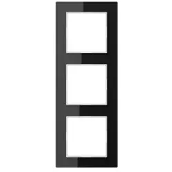 Jung AC583GLSW Glasrahmen 3fach, senkrechte und waagerechte Montage, Glas, A CREATION, schwarz (Glas)