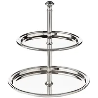 Edzard Etagere Faden Höhe 22 cm 2-stöckig), rund, edel versilbert, anlaufgeschützt,