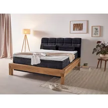 Home Affaire Boxspringbett Villads, Liegefläche: 160/200 cm aus Balkeneiche, Inside-Boxspring-Unterbau schwarz