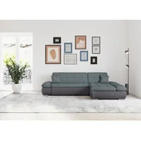 DOMO collection Ecksofa »Moric B/T/H 300/172/80 cm, auch in Cord, L-Form«, XXL-Format, wahlweise auch mit Bettfunktion und Armverstellung, grau