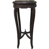 Casa Padrino Barock XL Beistelltisch mit Marmorplatte Rund Braun/Schwarz 91 x 41 cm Antik Stil