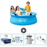 Intex Easy Set Schwimmbecken rund – Wal – 183x51 cm – Zubehör CB5 Blau No Size