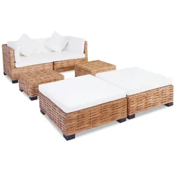 vidaXL Sofagarnitur 16-tlg. Natürliches Rattan