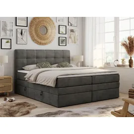 MKS Boxspringbett mit Bettkasten - grau ¦ Maße (cm): B: 160 H: 110
