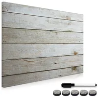 Navaris Magnettafel Memoboard Wooden Planks, 70 x 50 cm,