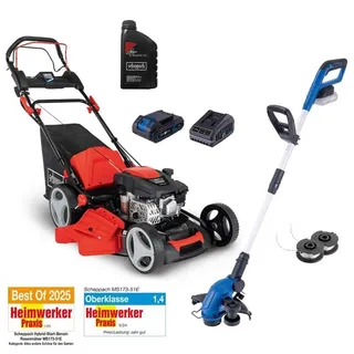 Scheppach Akku Rasentrimmer C-LT300-X Benzin Rasenmäher MS173-51E Akku/Lader &Öl
