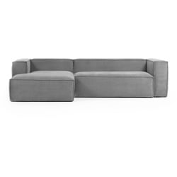 Kave Home Ecksofa Blok Cord Grau 300 x 174 cm