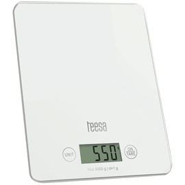 Teesa TSA0804W Digitale Küchenwaage mit großer LCD-Anzeige, 4 g / 5 Kg, weiß