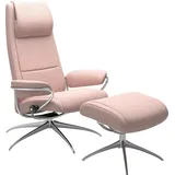 Stressless Stressless® Relaxsessel »Paris«, (Set, Relaxsessel mit Hocker), mit Hocker, High Back, mit Star Base, Gestell Chrom pink