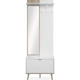 Finori Garderobe Göteborg 68 x 195 x 32 cm Weiß / Sonoma Eiche