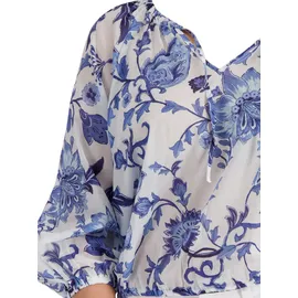 Monari Langarmbluse Blumendruck allover Blau 40