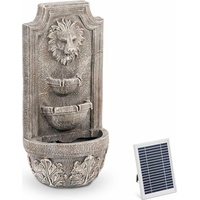 Hillvert Solar Gartenbrunnen - Löwenkopf-Kaskade 3 Ebenen - LED-Beleuchtung