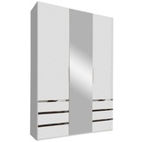 WIMEX Level 150 x 216 x 58 cm weiß mit Spiegeltüren und Schubladen