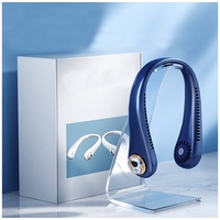autolock Mini USB-Ventilator Mini USB-Ventilator Tragbarer Halsventilator 3 Stufen, Super Leise Nackenventilator 360° Einstellbar Ventilator blau