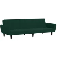 vidaXL Schlafsofa 2-Sitzer Dunkelgrün Samt