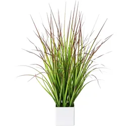 Kunstgras CREATIV GREEN "Blutgras", grün (grün, rot), B:20cm H:76cm, Kunststoff, Kunstpflanzen, im weißen Kunststofftopf