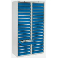 Stumpf metall Schubladenschrank Serie STS 410, 34 Schubladen lichtgrau