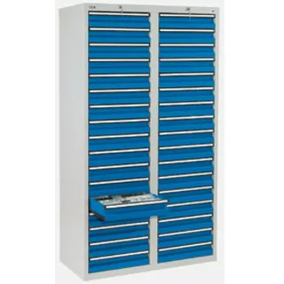 stumpf metall Schubladenschrank Serie STS 410, 34 Schubladen lichtgrau