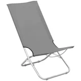 vidaXL Strandstuhl 48 x 82 x 84 cm grau klappbar 2 St.