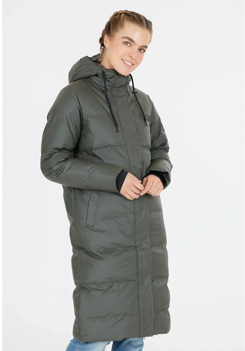 Weather Report Winter-Steppmantel Audrey Long Puffer Jacket W-Pro 5000 (wasserdicht, winddicht) dunkelgrau Damen