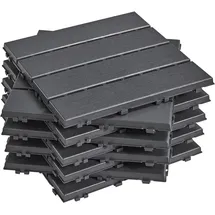 SoBuy Terrassenfliesen Klicksystem Wetterfest Schwarz/Grau