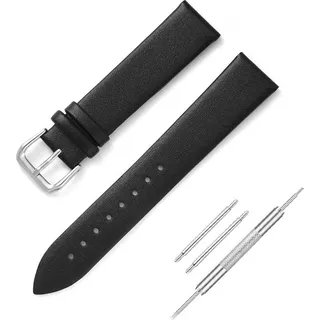 Uhrenarmband Ersatzarmband Vintage Leder Uhrenarmband aus Leder 18mm Schwarz - Schwarz