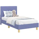 vidaXL Kinderbettgestell mit Kopfteil Jeans blau 80 x 160 cm Stoff