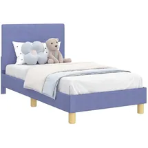 vidaXL Kinderbettgestell mit Kopfteil Jeans blau 80 x 160 cm Stoff