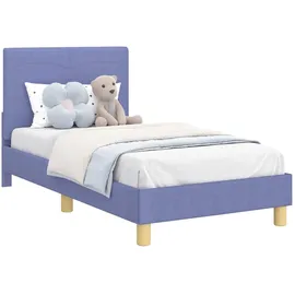 vidaXL Kinderbettgestell mit Kopfteil Jeans blau 80 x 160 cm Stoff