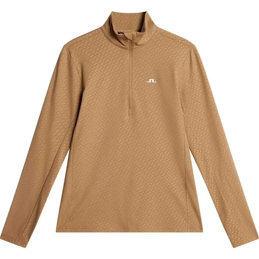 Lindeberg Lauryn Quarter Zip Mid Layer Damengolfpullover Tigers Eye - S