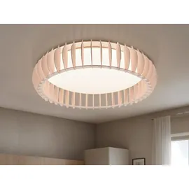 Trio Monte 1 LED Deckenleuchte 60 cm Holz Kunststoff weiß