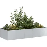 vidaXL Garten-Hochbeet verzinkter Stahl rechteckig 200 x 80 x 40 cm Silber