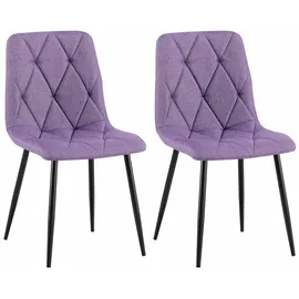 CLP 2er Set Esszimmerstuhl Clairton lila/Stoff