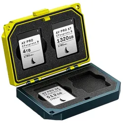 Angelbird Technologies Media Tank, 4 Karten, CFexpress, Aluminium, Schwarz, Gelb